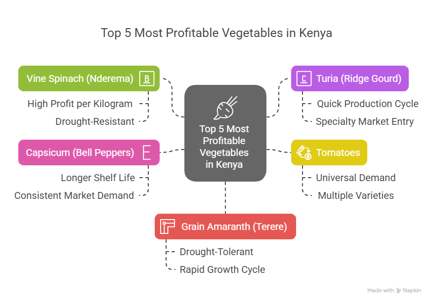 The Top 5 Most Profitable Vegetables in Kenya - visual selection