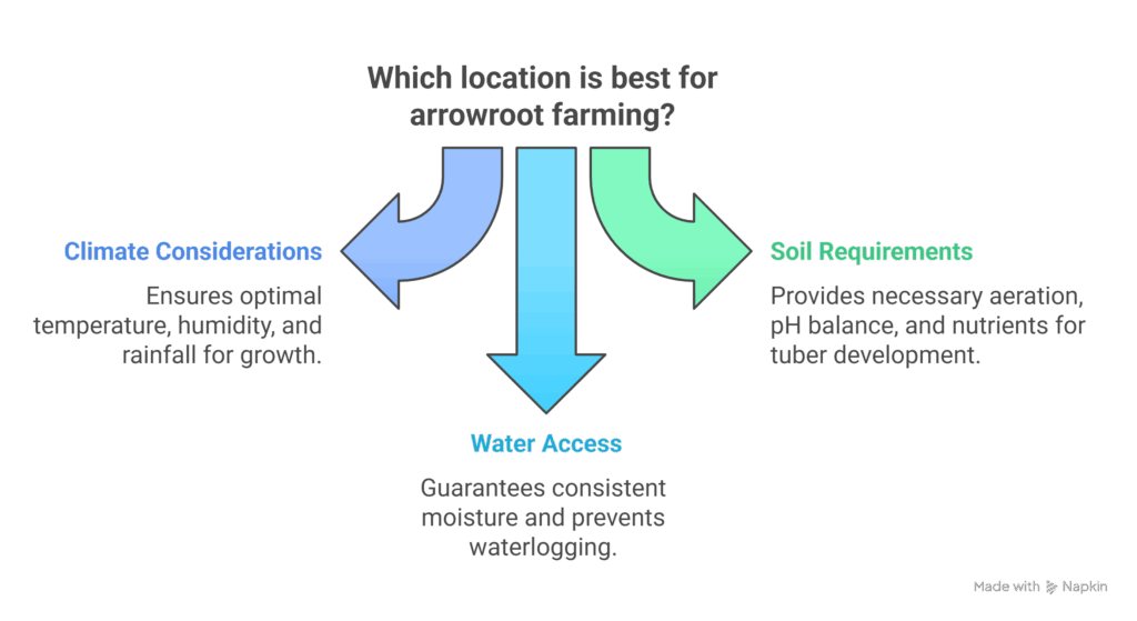 Choosing the Right Location for Your Arrowroot Farm - visual selection