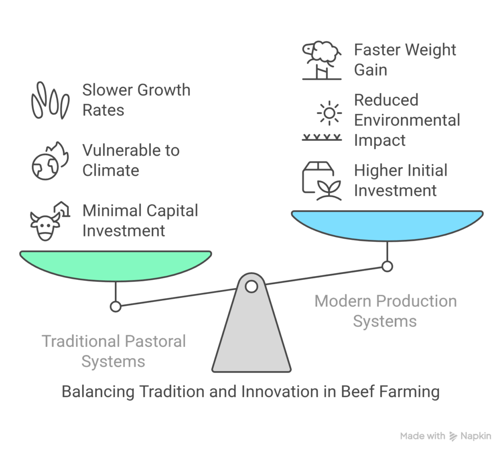 Traditional vs. Modern Production Systems - visual selection